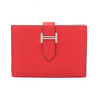 Hermes Card Case Bearn Rouge Tomato Leather