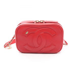 Chanel Waist Bag CC Logo Chain Red Leather