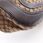 Celine Shoulder Bag Macadam Beige Brown Canvas Leather — view 7