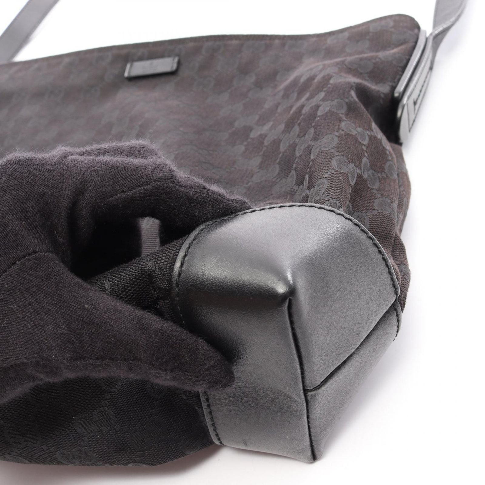 Gucci Shoulder Bag Canvas Sherry Line Black — view 9