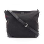Gucci Shoulder Bag Canvas Sherry Line Black