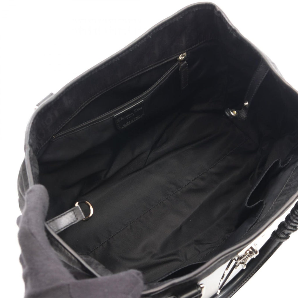 Dior Tote Oblique Trotter Black Leather Handbag — view 3