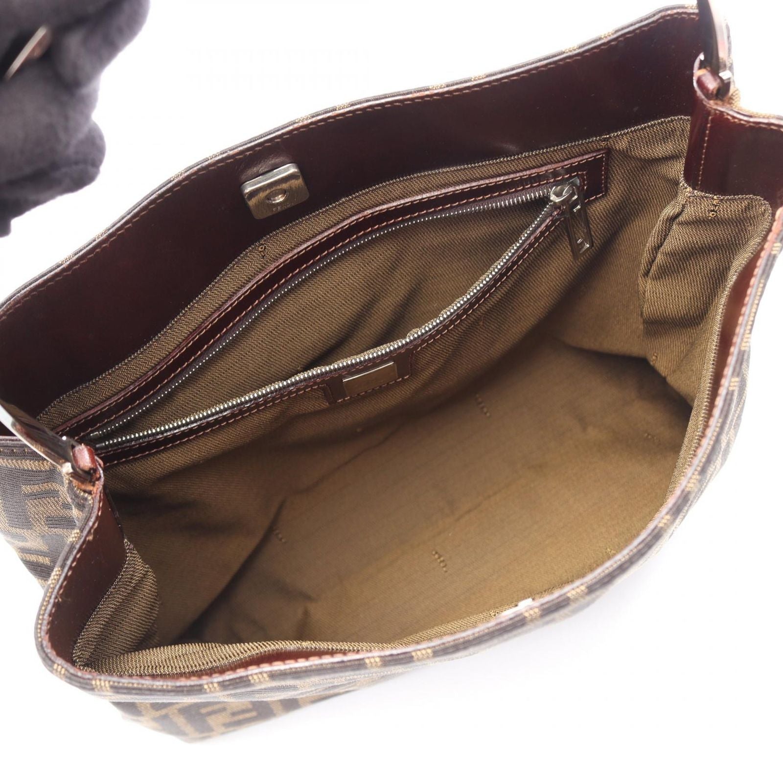 Fendi Tote Zucca Brown Canvas Leather — view 3