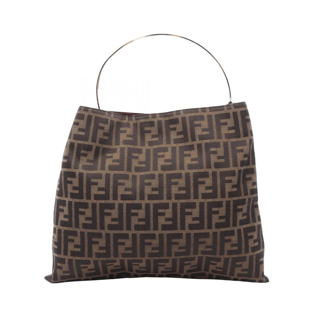 Fendi Tote Zucca Brown Canvas Leather
