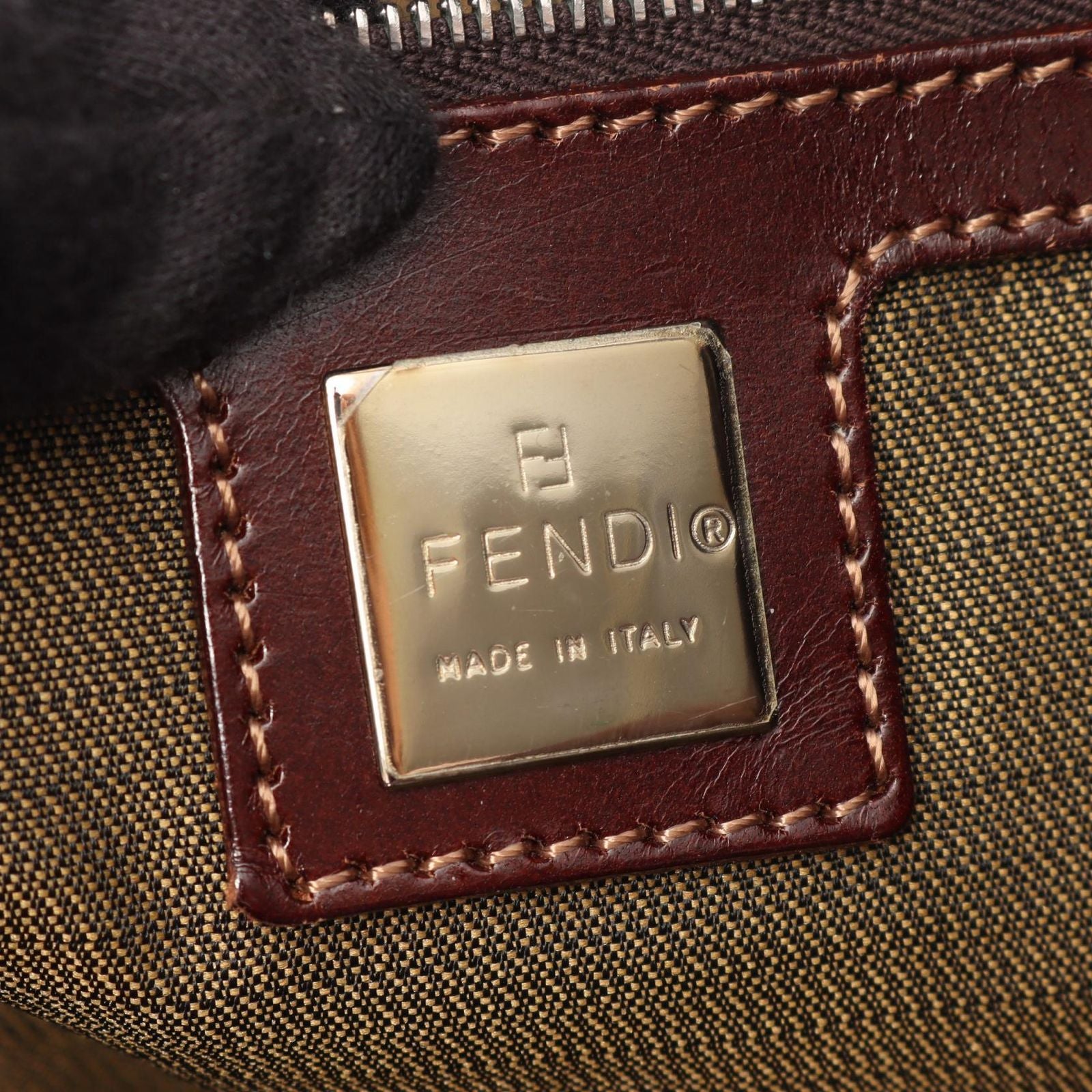 Fendi Tote Zucca Brown Canvas Leather — view 4