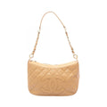 Chanel Shoulder Bag Quilted Beige Calf CC Logo