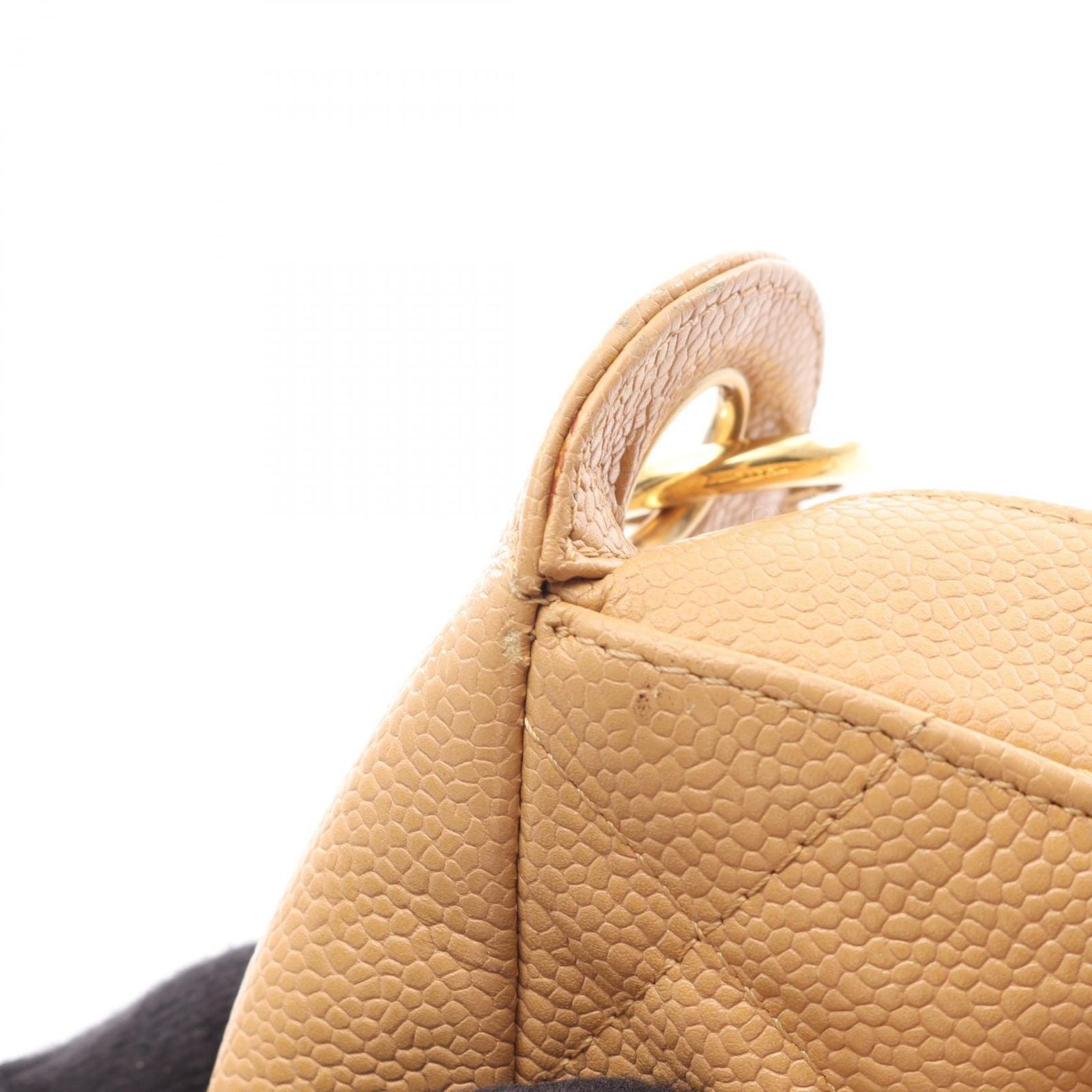Chanel Shoulder Bag Quilted Beige Calf CC Logo — view 8
