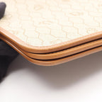 Dior Shoulder Bag Honeycomb Beige Canvas Leather Chain — view 7