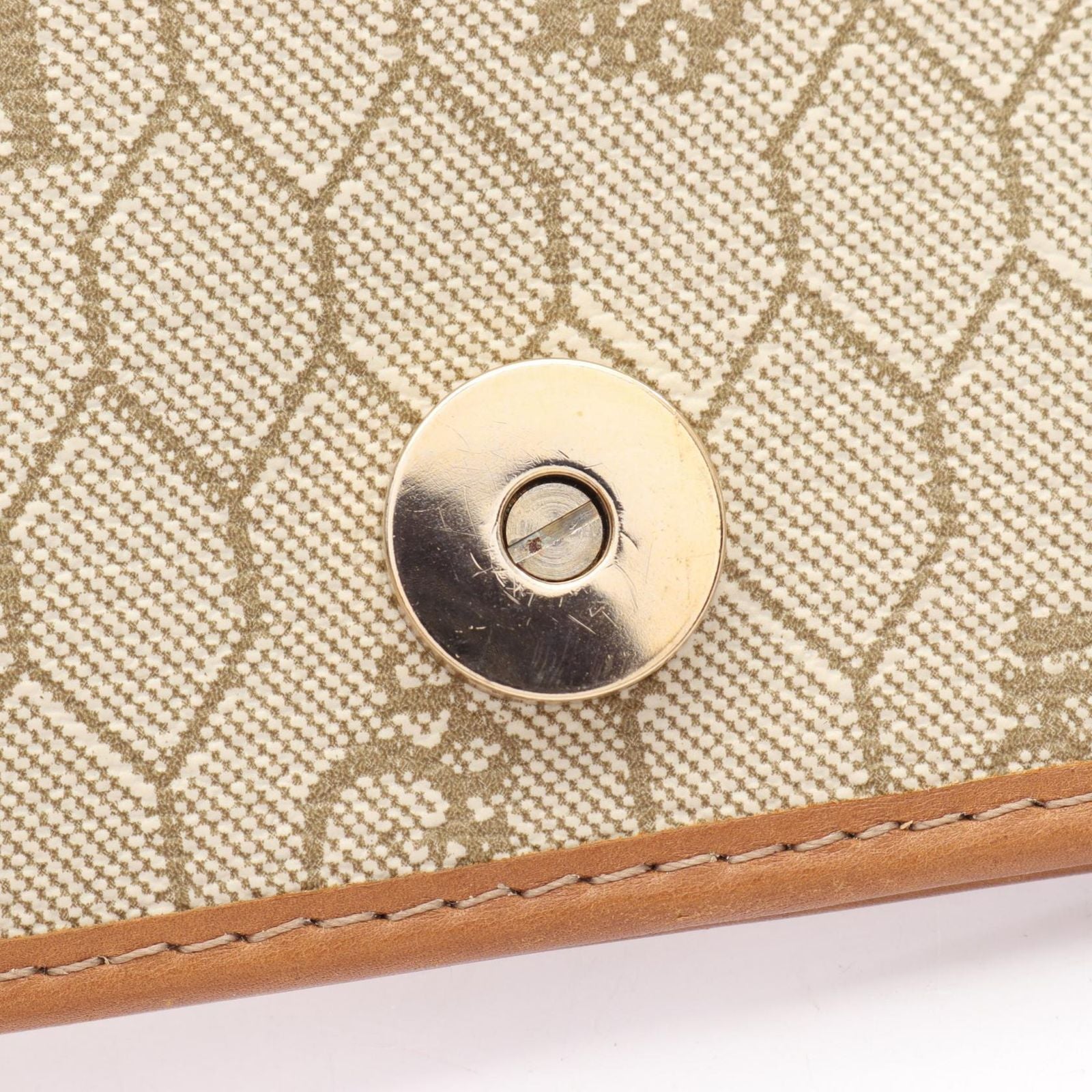 Dior Shoulder Bag Honeycomb Beige Canvas Leather Chain — view 5