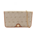Dior Shoulder Bag Honeycomb Beige Canvas Leather Chain