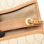Dior Shoulder Bag Honeycomb Beige Canvas Leather Chain — view 6