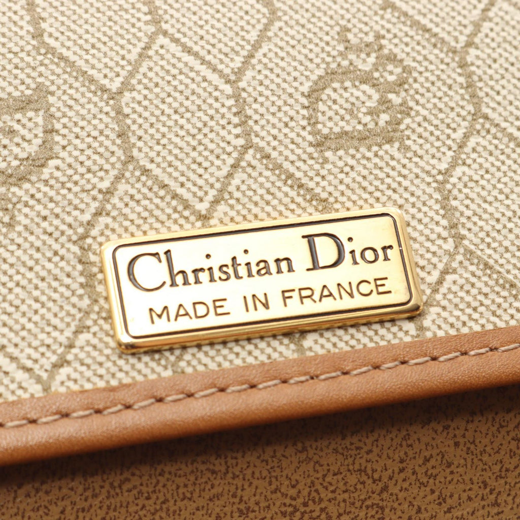 Dior Shoulder Bag Honeycomb Beige Canvas Leather Chain — view 4