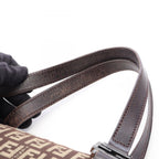 Fendi Tote Zucchino Brown Canvas Leather — view 9