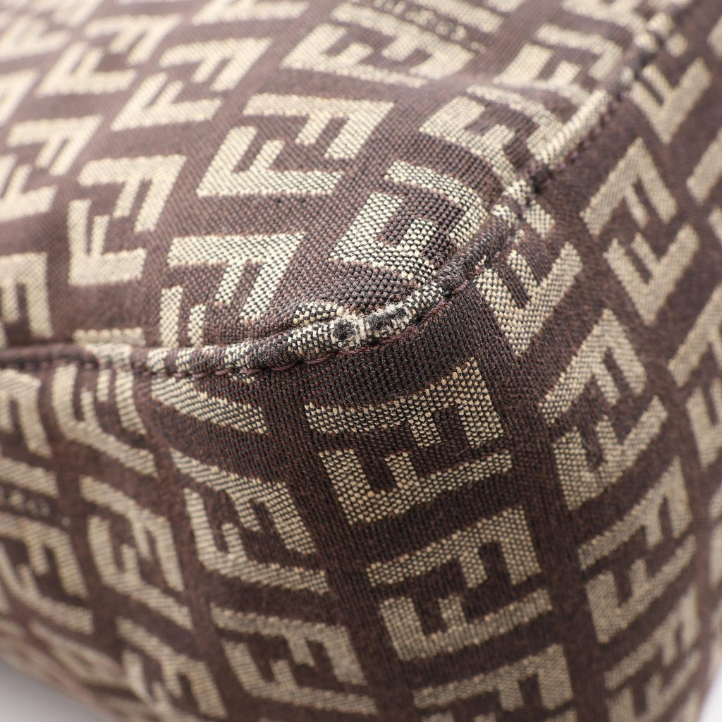 Fendi Tote Zucchino Brown Canvas Leather — view 7
