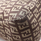 Fendi Tote Zucchino Brown Canvas Leather — view 7