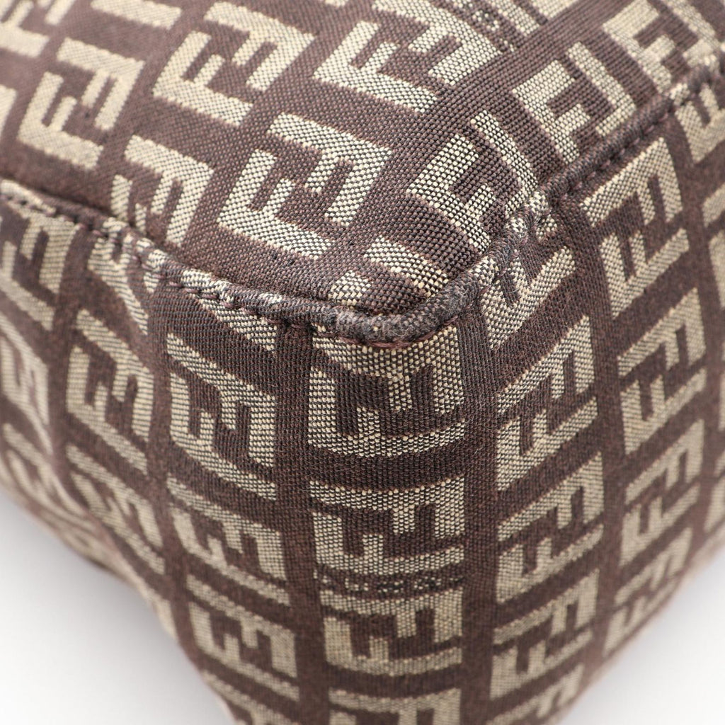 Fendi Tote Zucchino Brown Canvas Leather — view 5