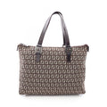 Fendi Tote Zucchino Brown Canvas Leather