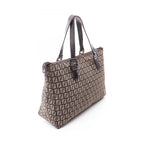 Fendi Tote Zucchino Brown Canvas Leather — view 2