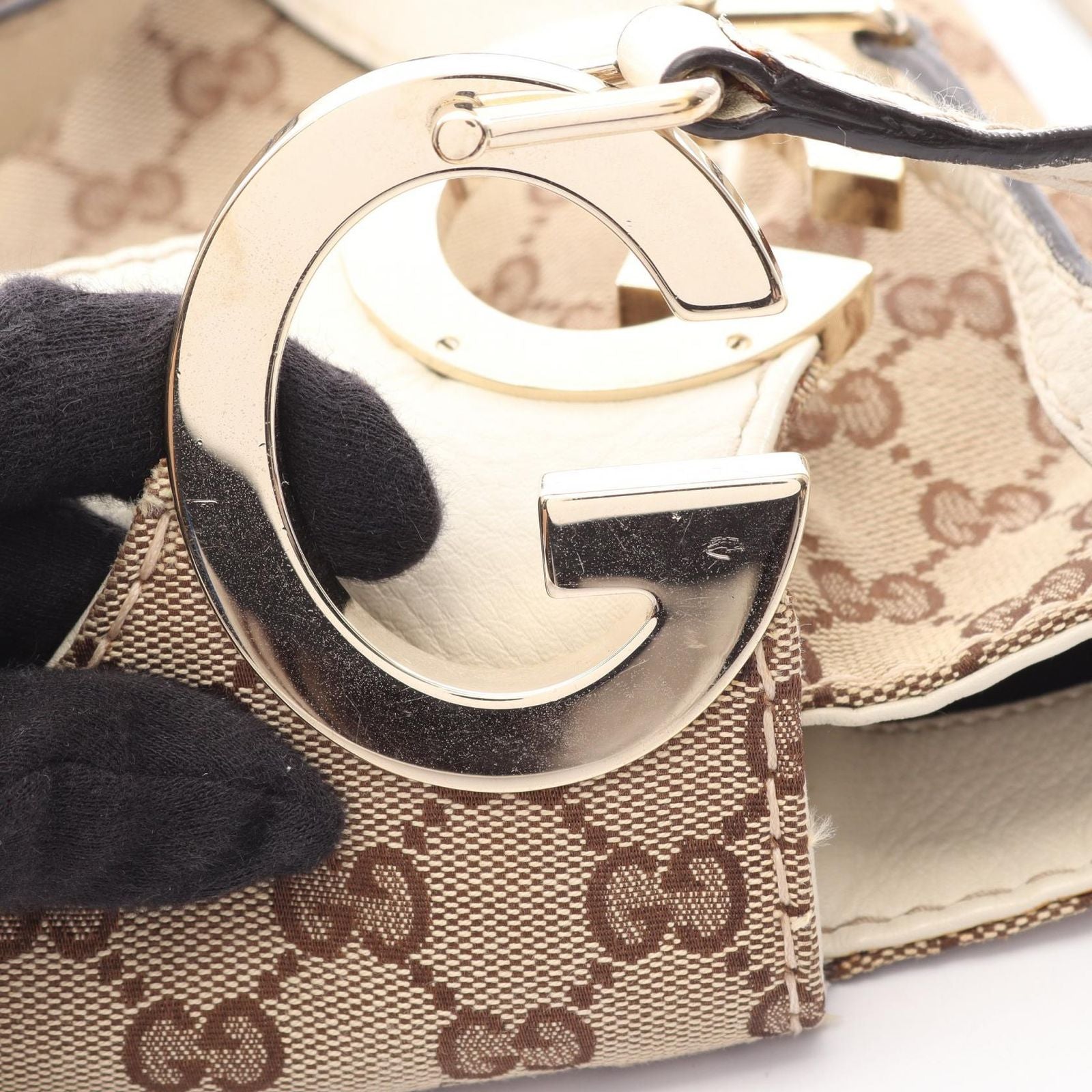 Gucci Shoulder Bag Shallot GG Canvas Beige Ivory — view 7