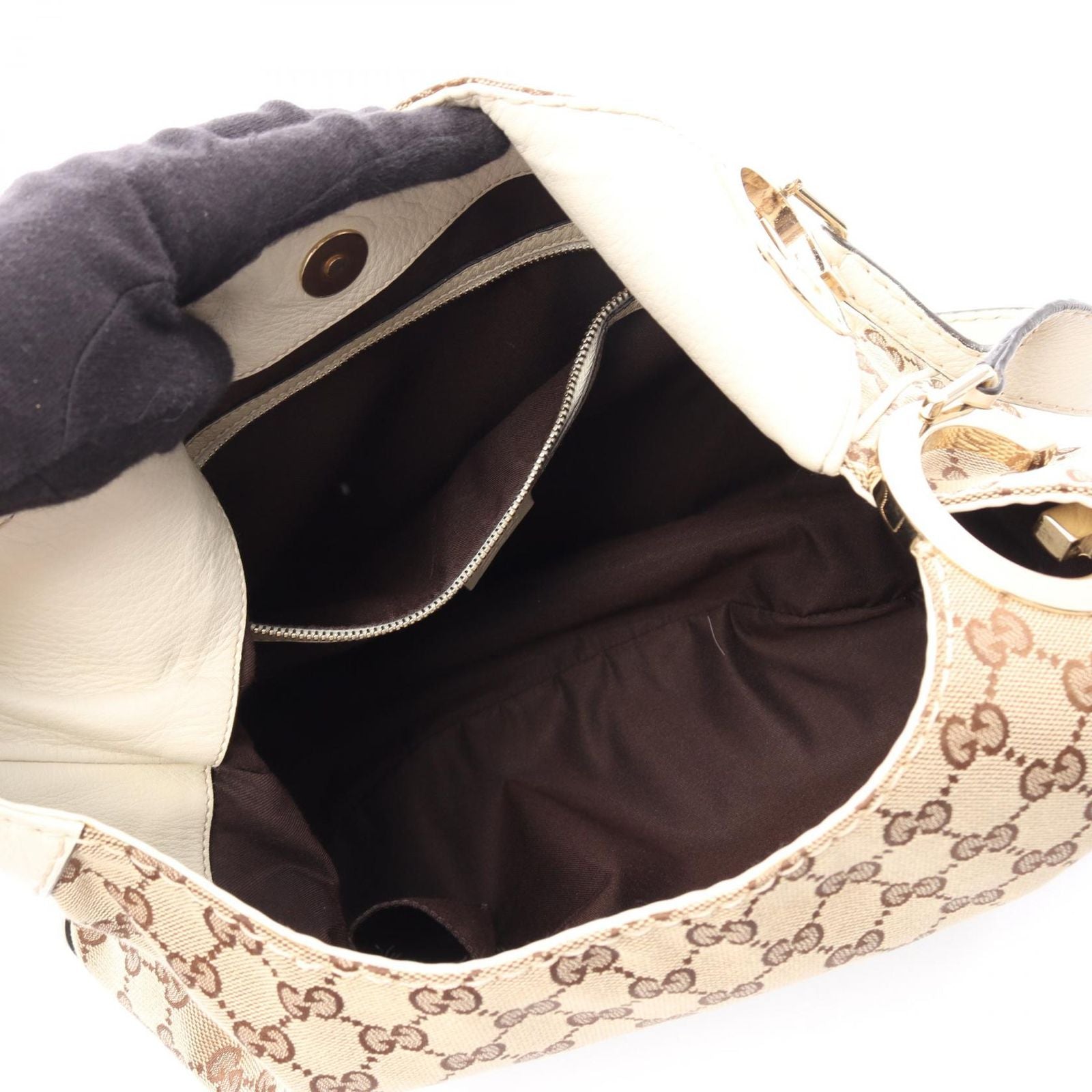 Gucci Shoulder Bag Shallot GG Canvas Beige Ivory — view 3