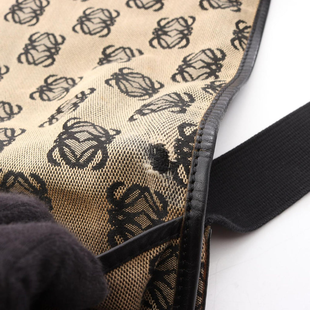 Loewe Shoulder Bag Anagram Beige Black Canvas — view 9