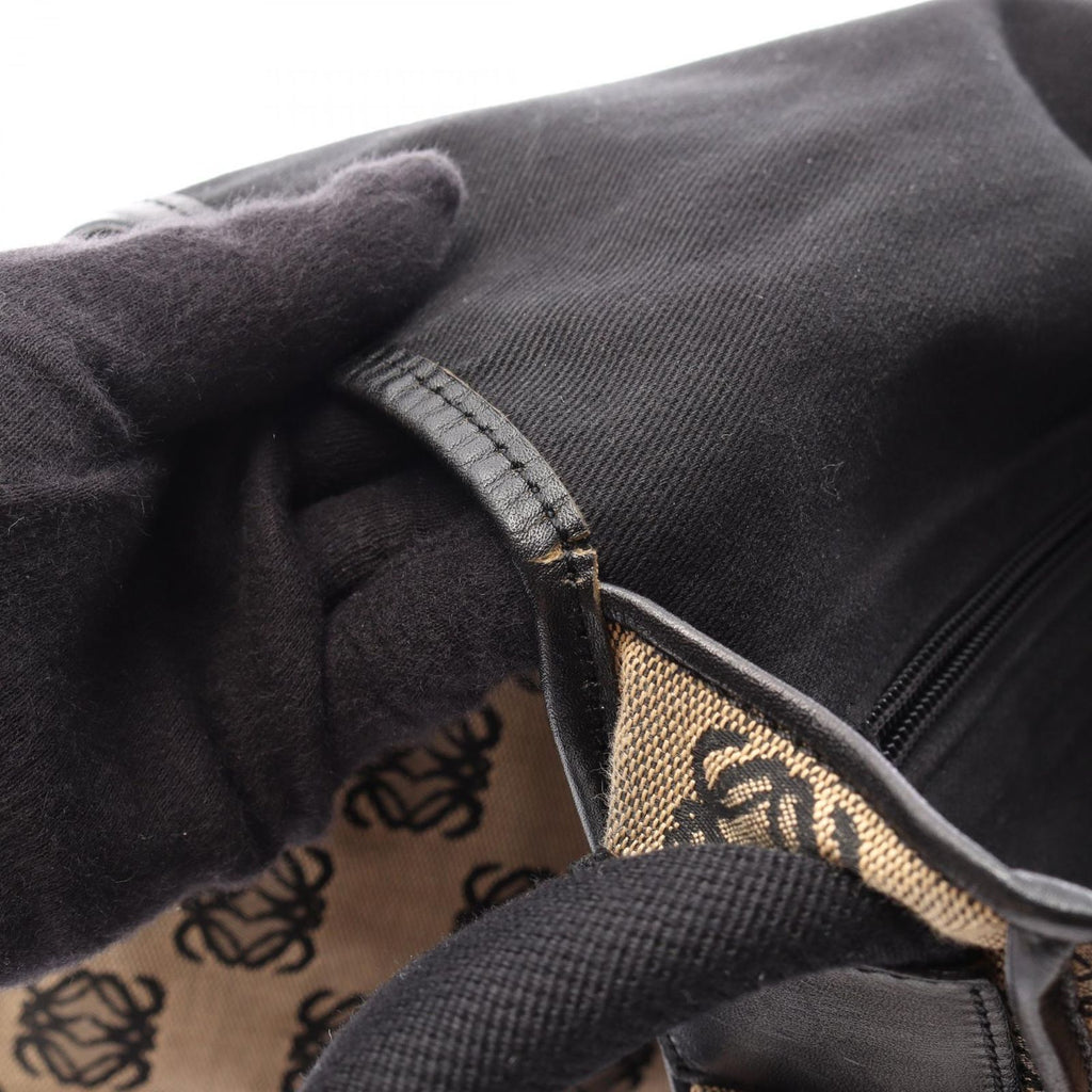 Loewe Shoulder Bag Anagram Beige Black Canvas — view 6