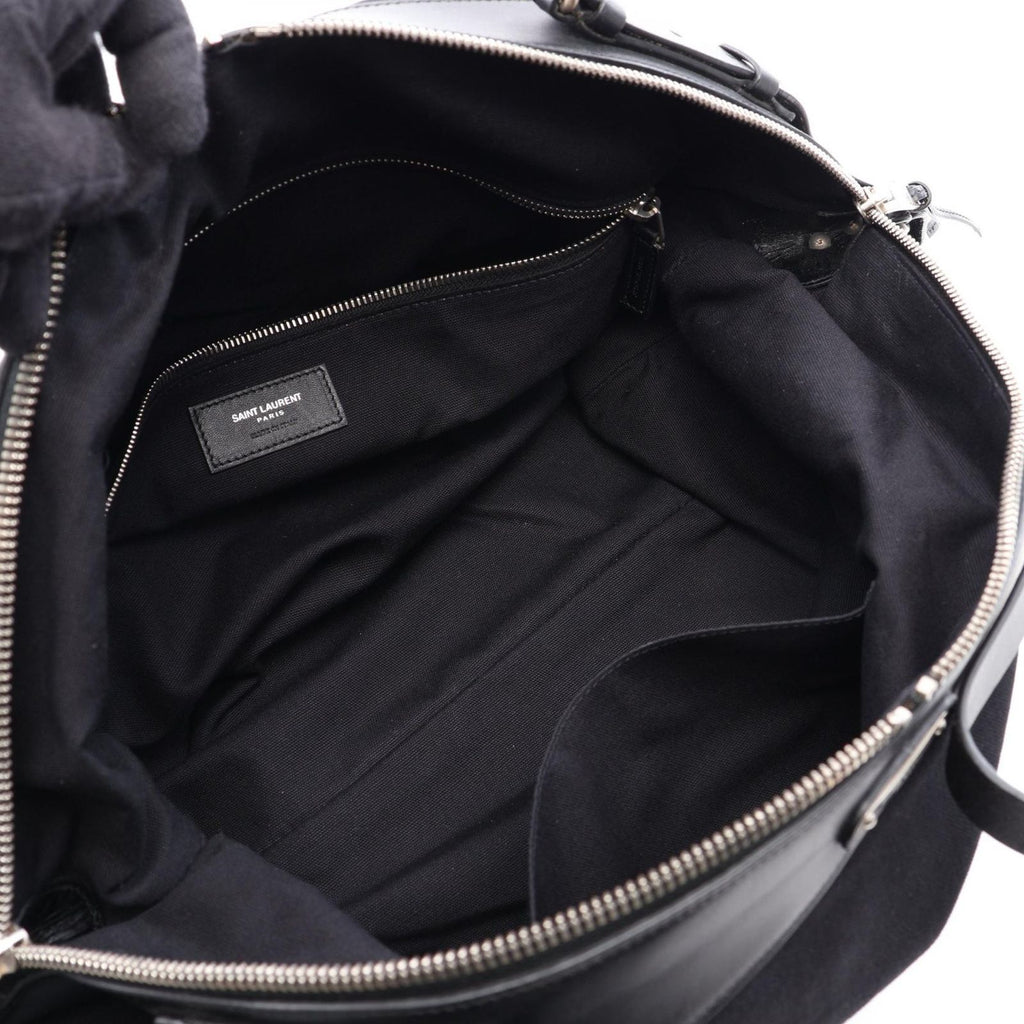 Saint Laurent Paris Shoulder Bag ID Convertible 2-Way Black Canvas Leather — view 3