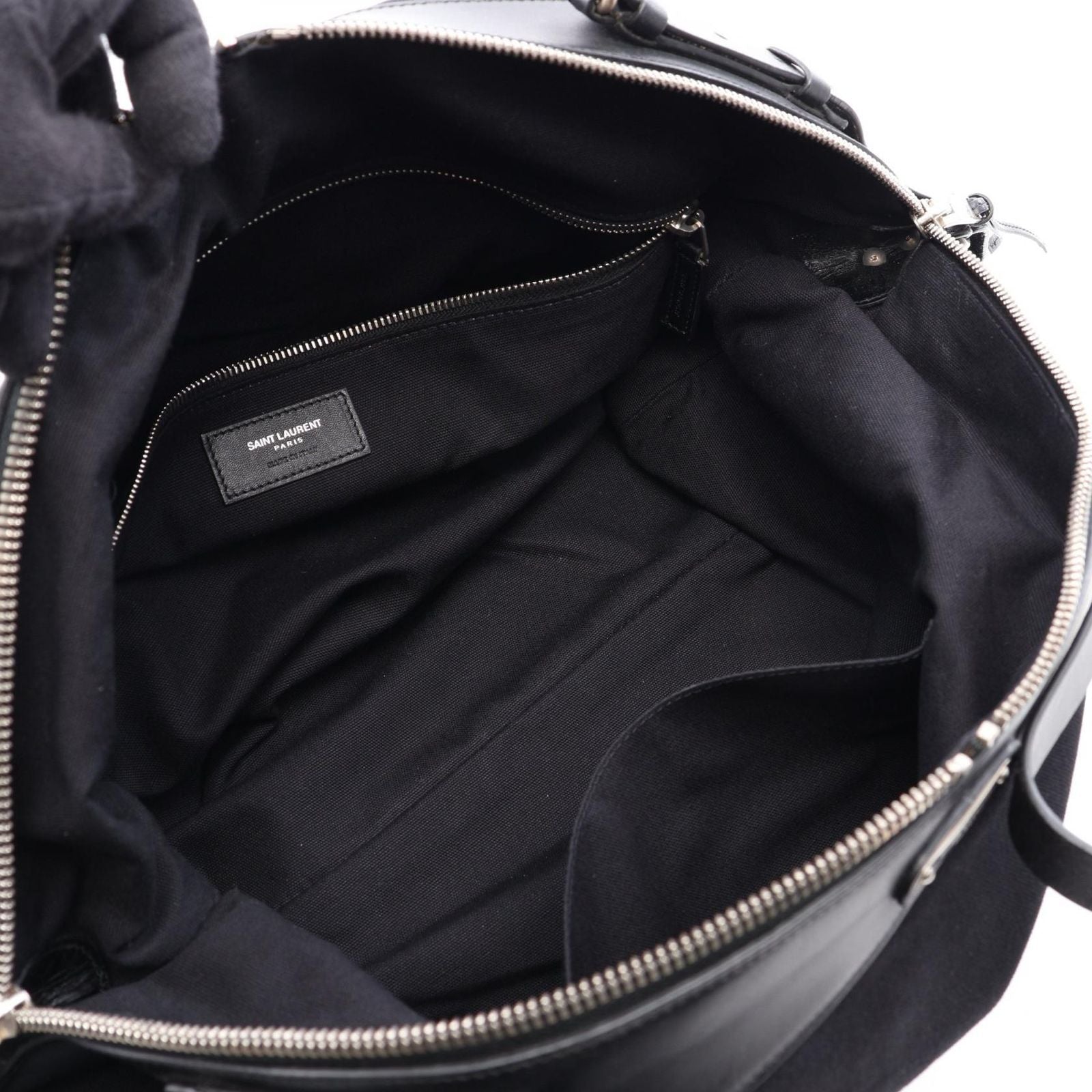 Saint Laurent Paris Shoulder Bag ID Convertible 2-Way Black Canvas Leather — view 3