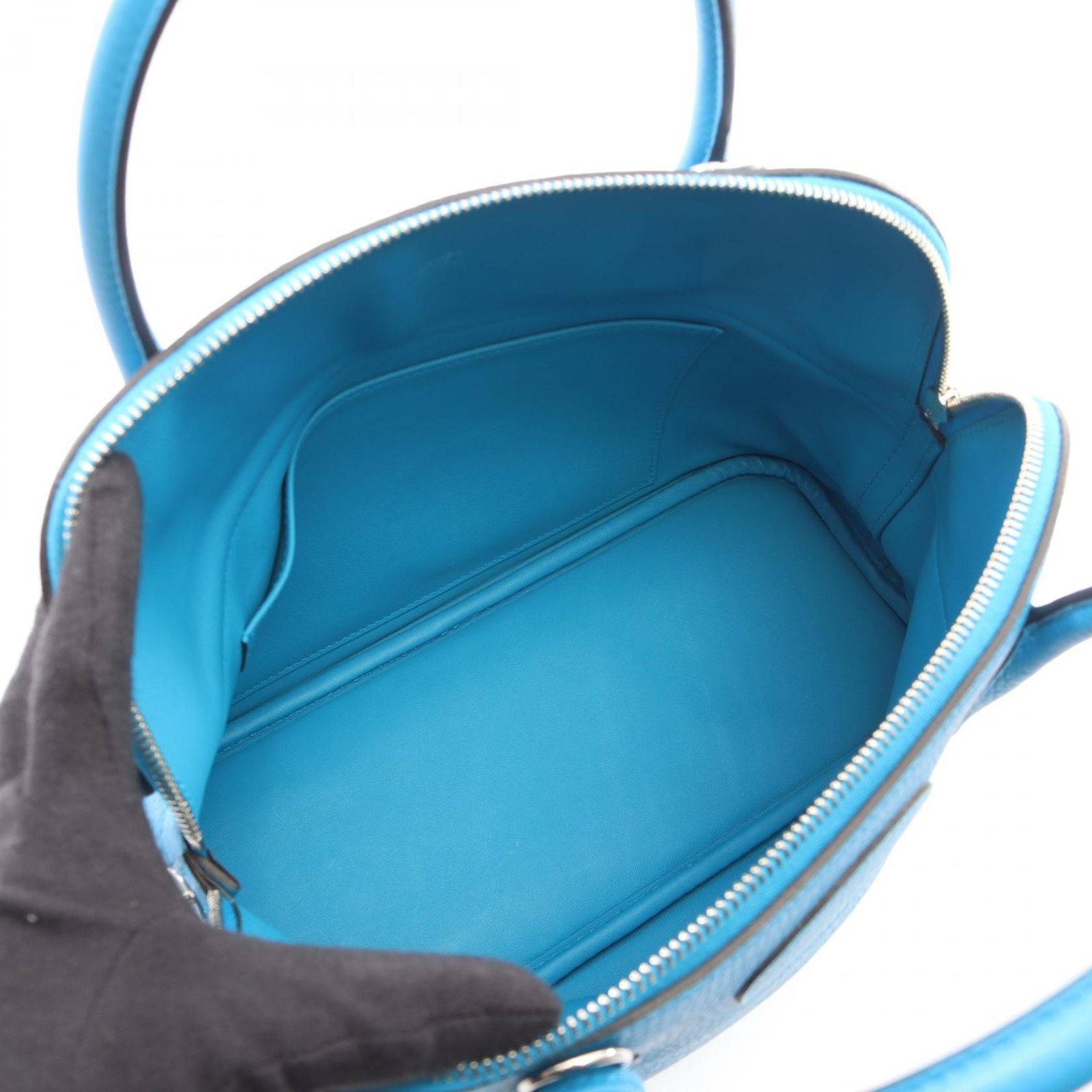 Hermes Handbag Bolide 31 Blue Zanzibar 2-Way Leather — view 3
