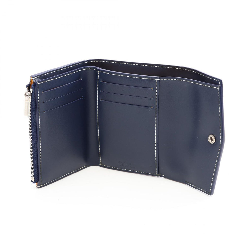Goyard Trifold Wallet Saint Gabriel Navy Canvas Leather — view 3