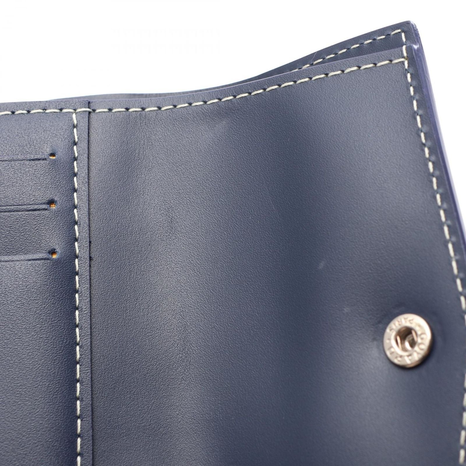 Goyard Trifold Wallet Saint Gabriel Navy Canvas Leather — view 7