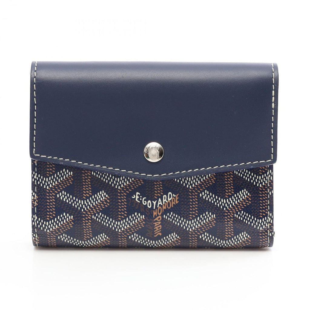 Goyard Trifold Wallet Saint Gabriel Navy Canvas Leather