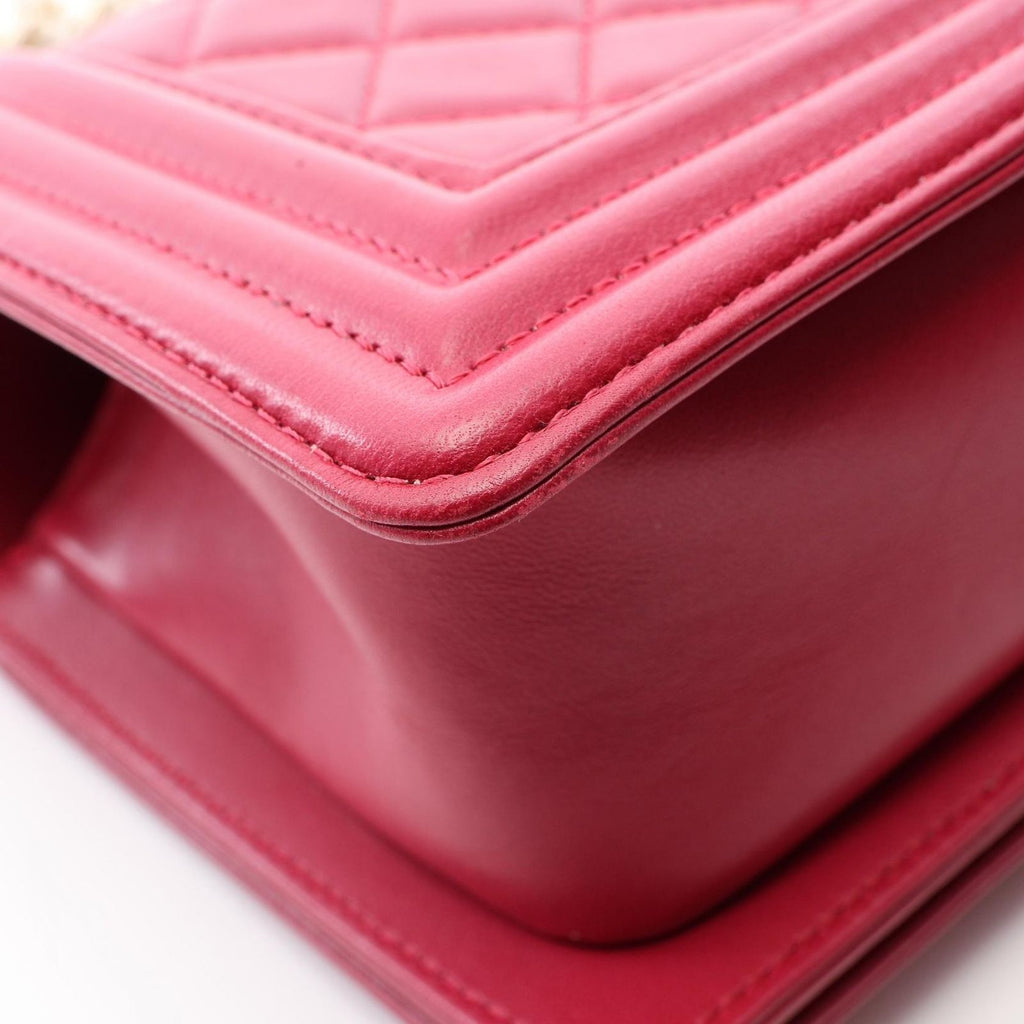 Chanel Shoulder Bag Boy Small Wine Lambskin Chain — view 9
