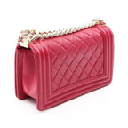 Chanel Shoulder Bag Boy Small Wine Lambskin Chain — view 2