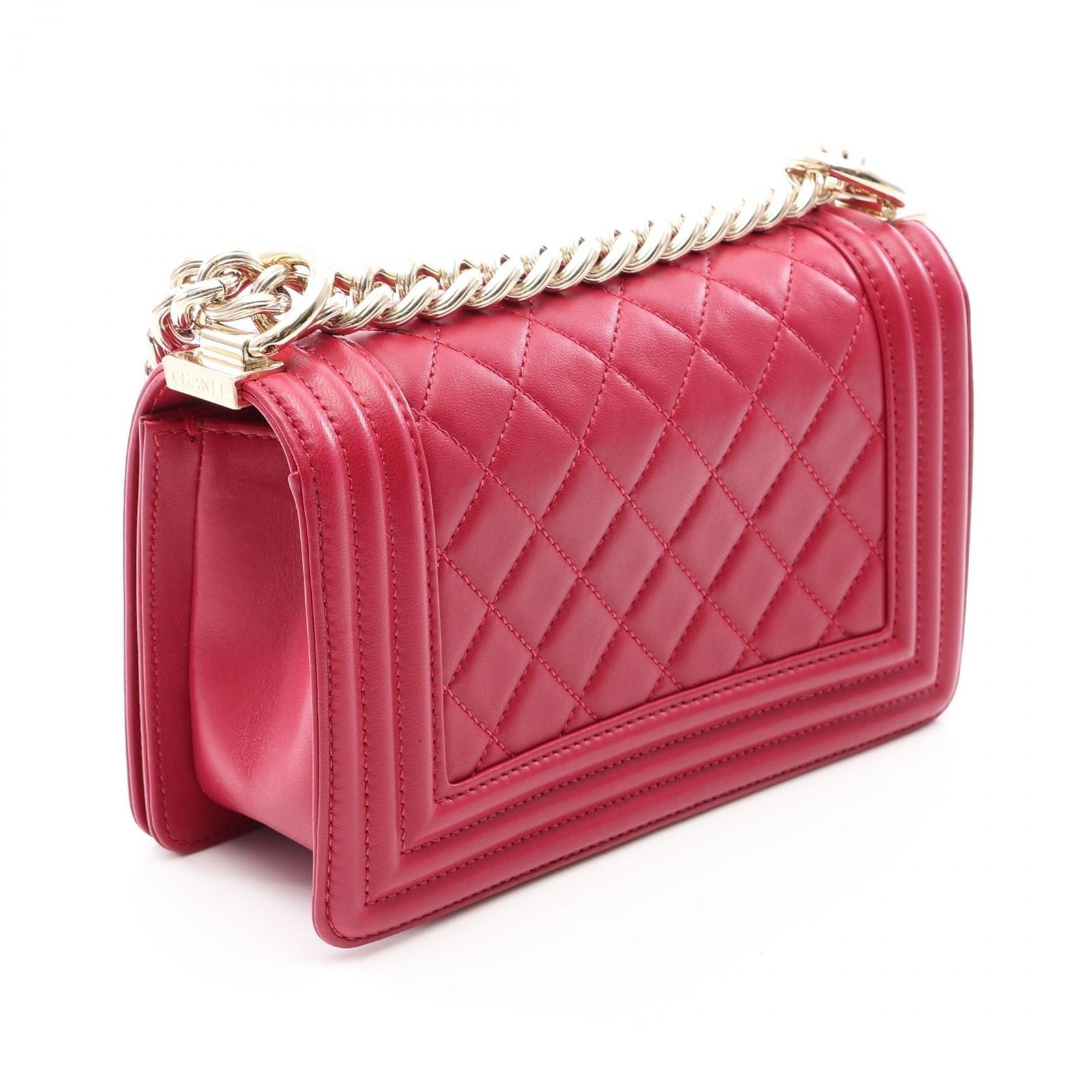 Chanel Shoulder Bag Boy Small Wine Lambskin Chain — view 2