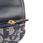 Dior Coin Case Saddle Oblique Navy Canvas Leather Trotter Purse — view 5