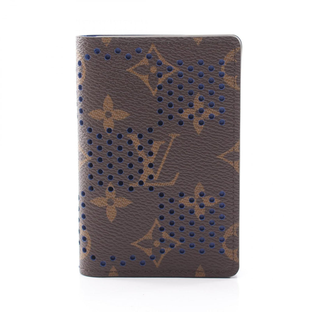 Louis Vuitton Card Case Organizer de Poche Monogram Grid Blue