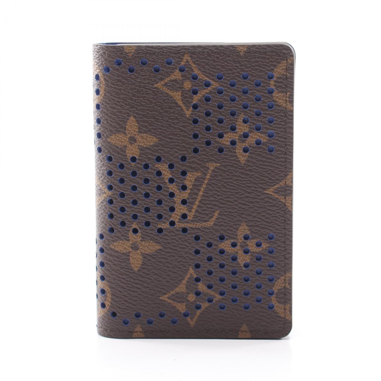 Louis Vuitton Card Case Organizer de Poche Monogram Grid Blue