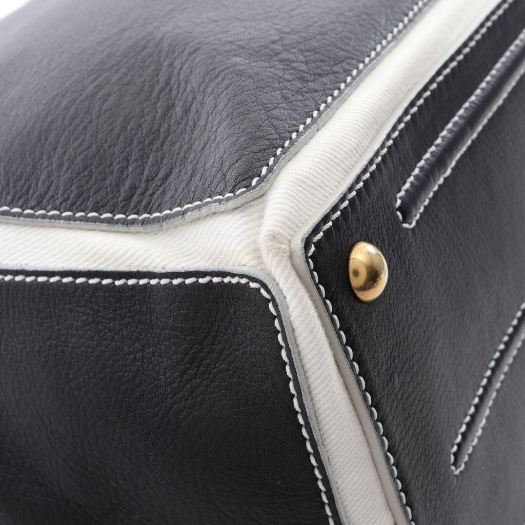 Saint Laurent Handbag Muse Two Black Leather Canvas — view 6
