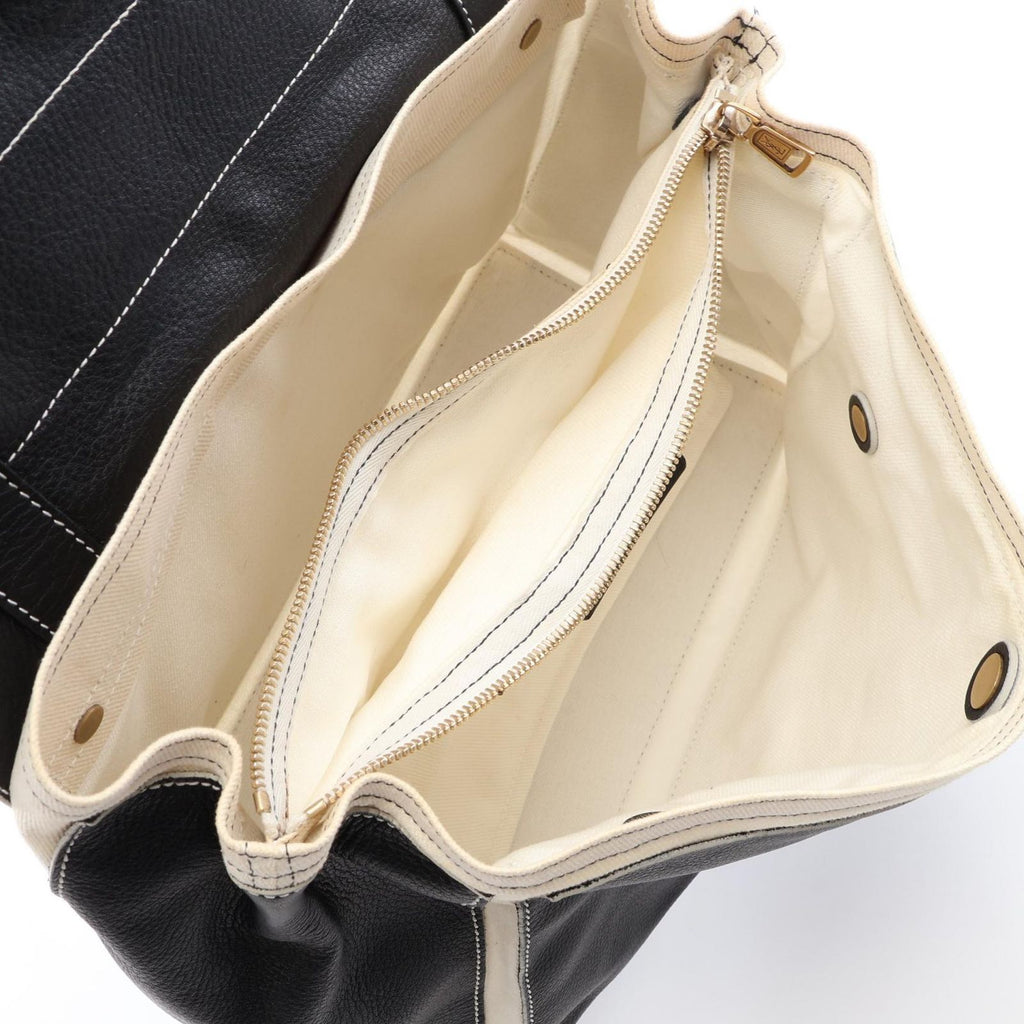 Saint Laurent Handbag Muse Two Black Leather Canvas — view 3