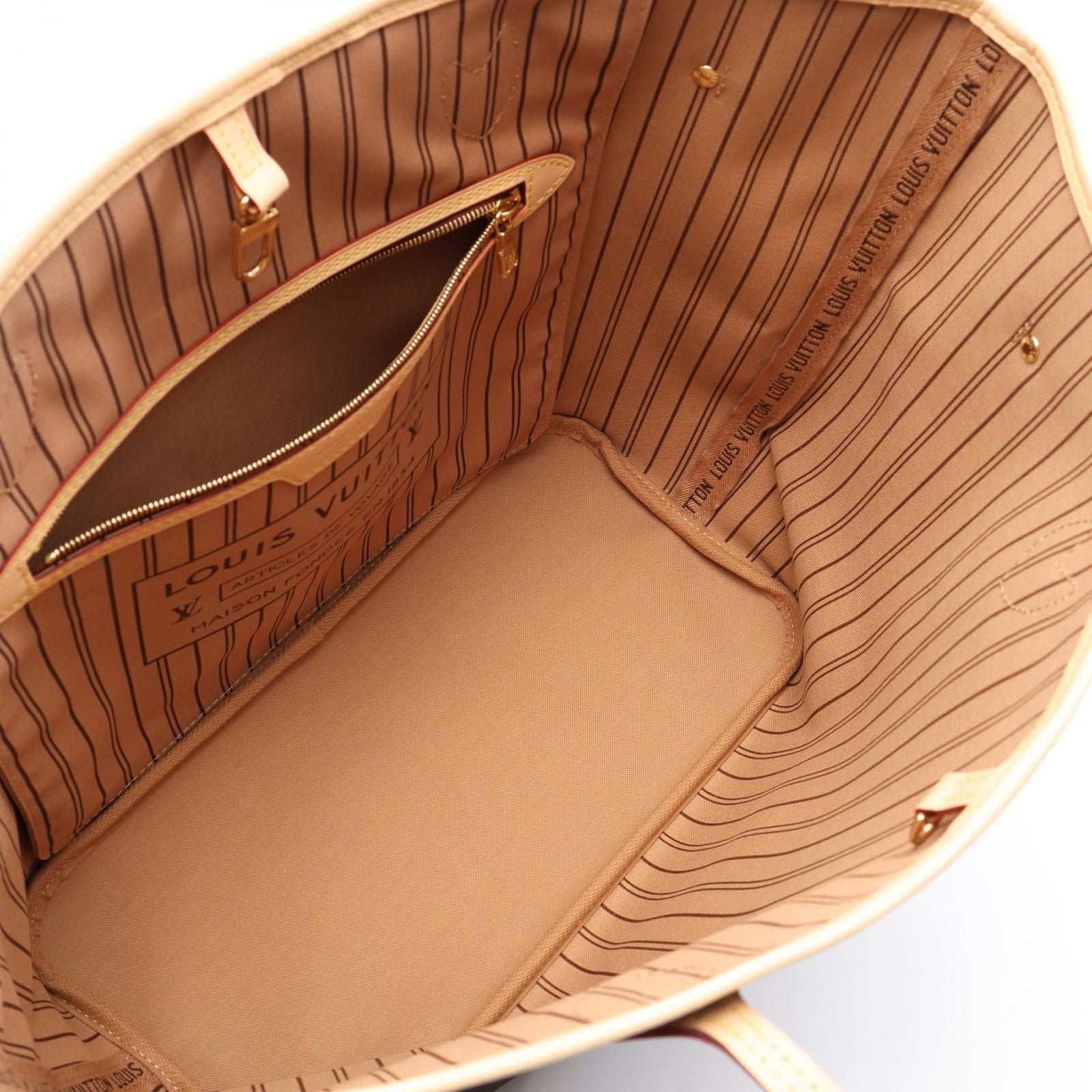 Louis Vuitton Tote Neverfull MM Monogram Rose Beige Canvas Leather — view 3