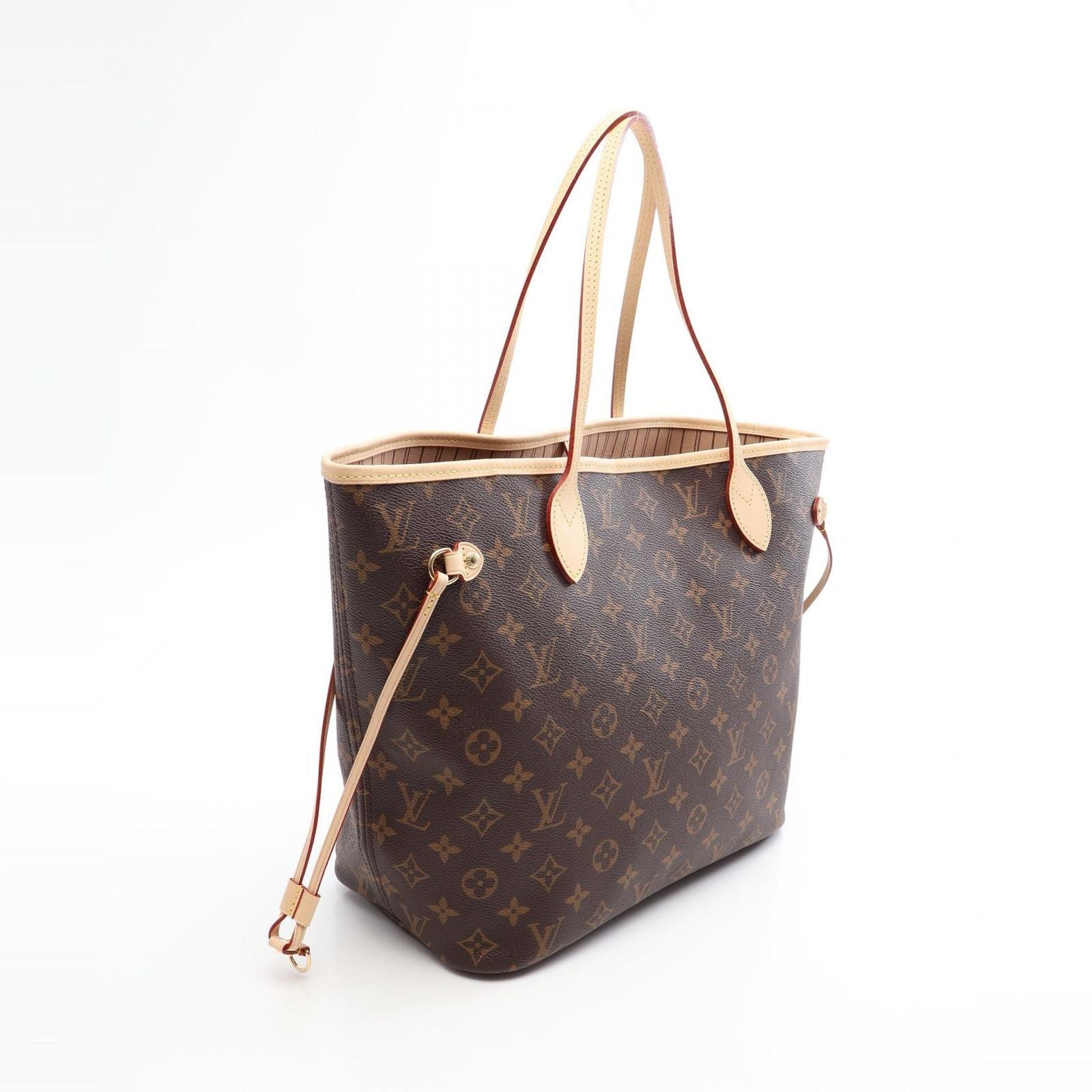 Louis Vuitton Tote Neverfull MM Monogram Rose Beige Canvas Leather — view 2