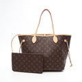 Louis Vuitton Tote Neverfull MM Monogram Rose Beige Canvas Leather
