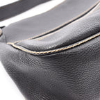 Chanel Shoulder Bag Logo Fringe Black Leather — view 7