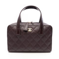Chanel Handbag Wild Stitch Wine Leather