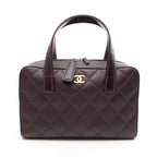 Chanel Handbag Wild Stitch Wine Leather