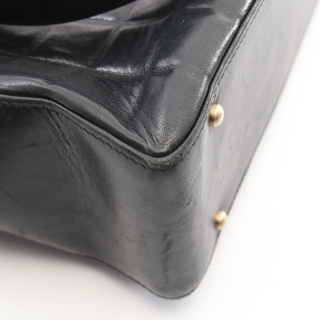Chanel Tote Choco Bar Black Lambskin Bar CC Logo — view 7