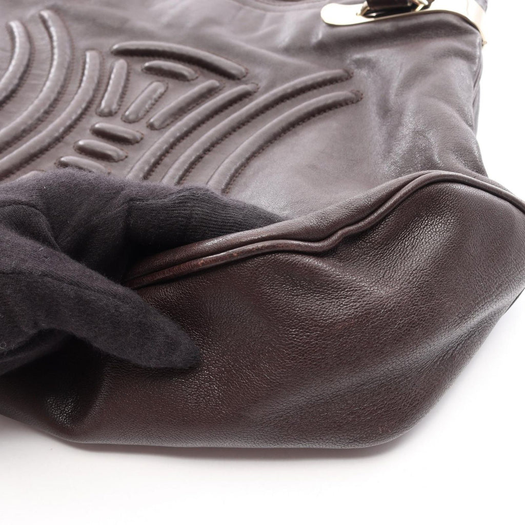 Celine Tote Triomphe Dark Brown Leather — view 7