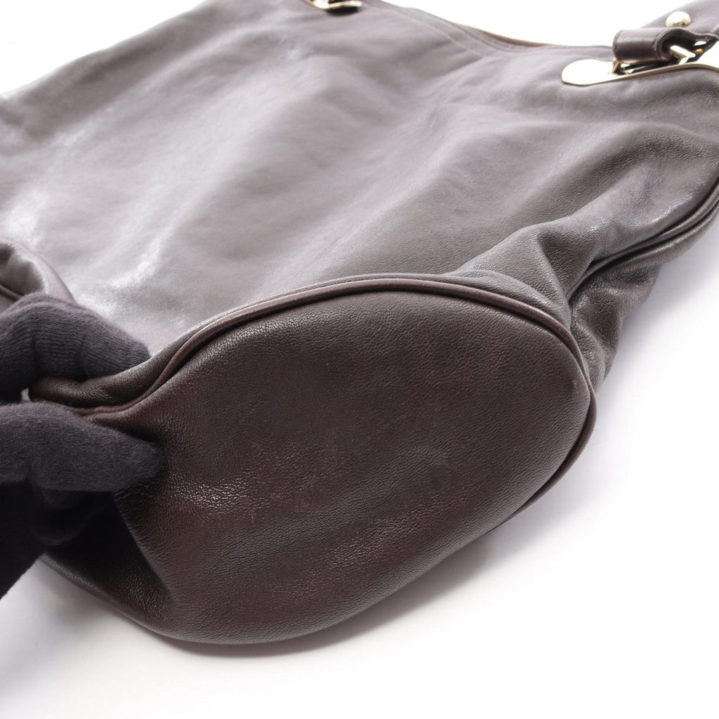 Celine Tote Triomphe Dark Brown Leather — view 6