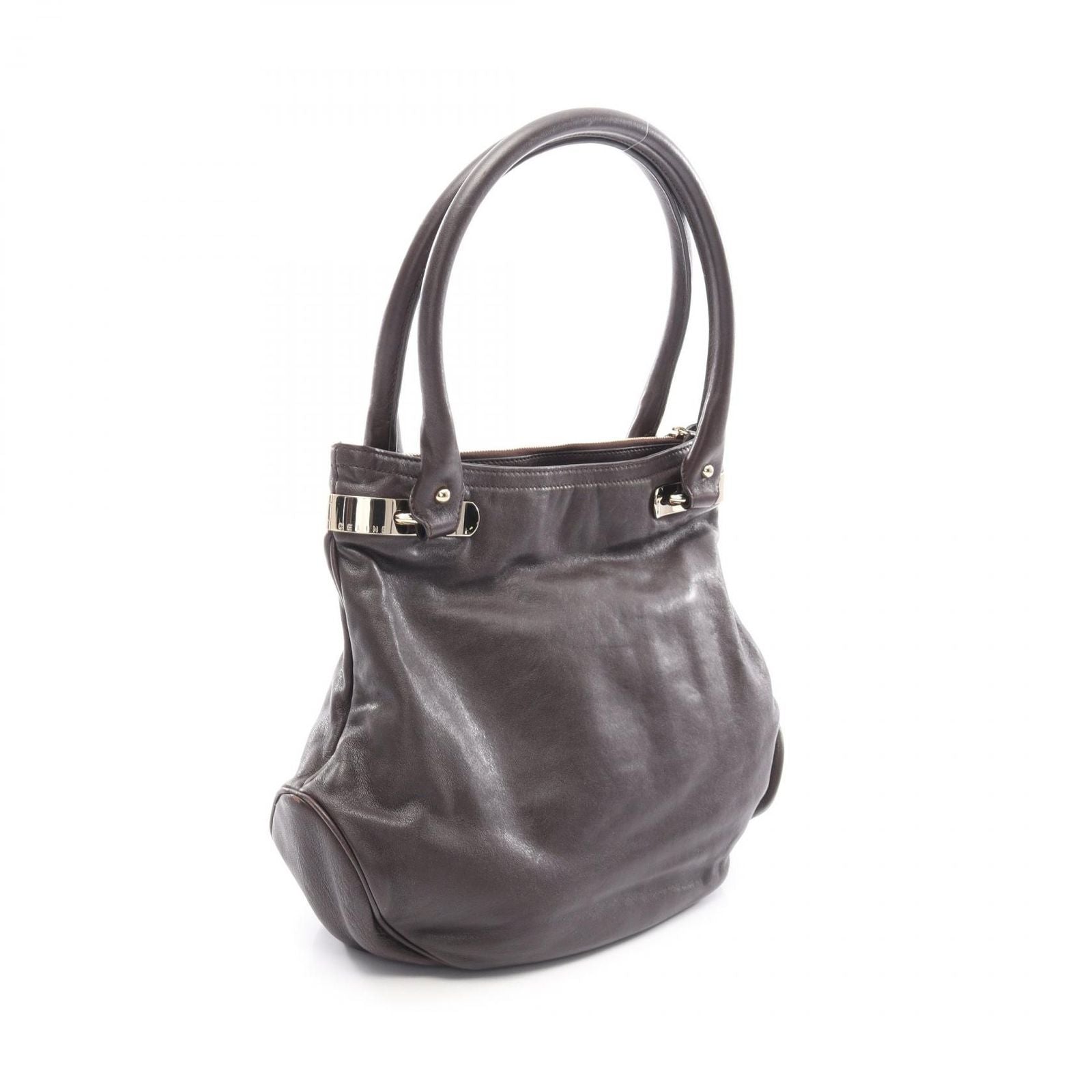 Celine Tote Triomphe Dark Brown Leather — view 2